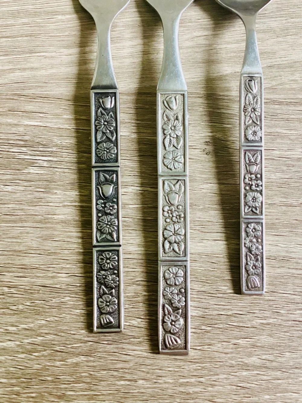 Vintage Northland Stainless Steel Flatware Set Of 3 Spring Fever Floral Japan
